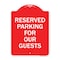 Signmission Designer Series Reserved Parking for Guests, Red & White Aluminum Sign, 18" x 24", RW-1824-23099 A-DES-RW-1824-23099 - alternate 1